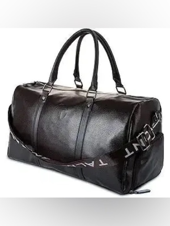 Talmont Other - Talmont Black Leather Travel Duffel Bag for Men